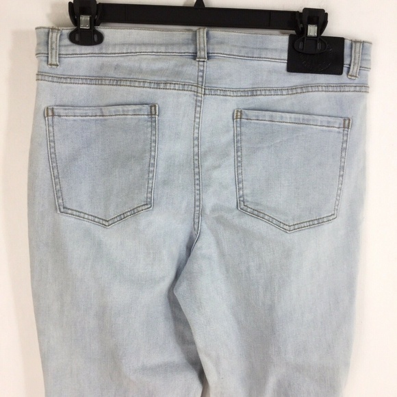 DKNY Solid Straight Leg Jeans Denim Light Blue - Picture 4 of 7